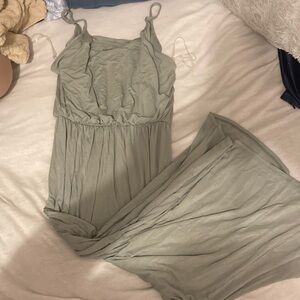 Elegant Light Green Spaghetti Strap Dress